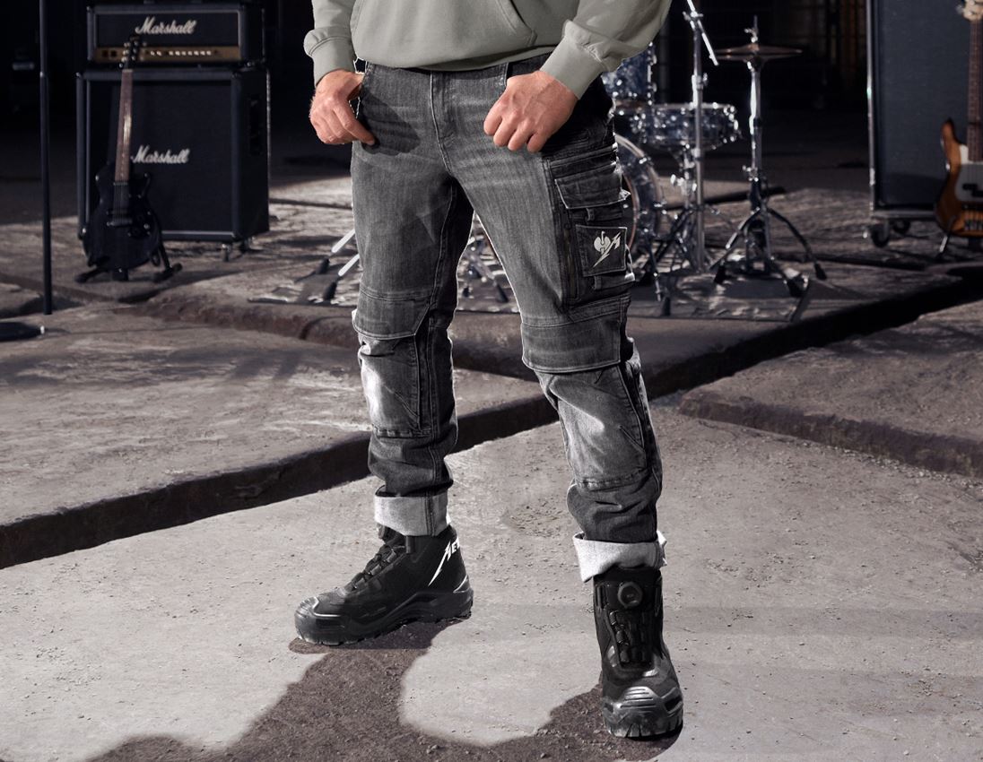 Jeans Stoff Baumwolle Elastisch Robust Denim Schwarz für Bekleidung Hose Jacke 