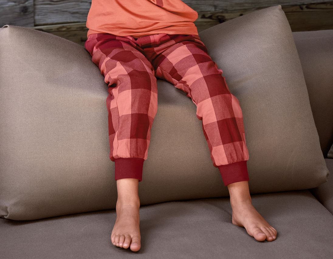 Accessories: e.s. Pyjama trousers, children's + burgundy/pastelred