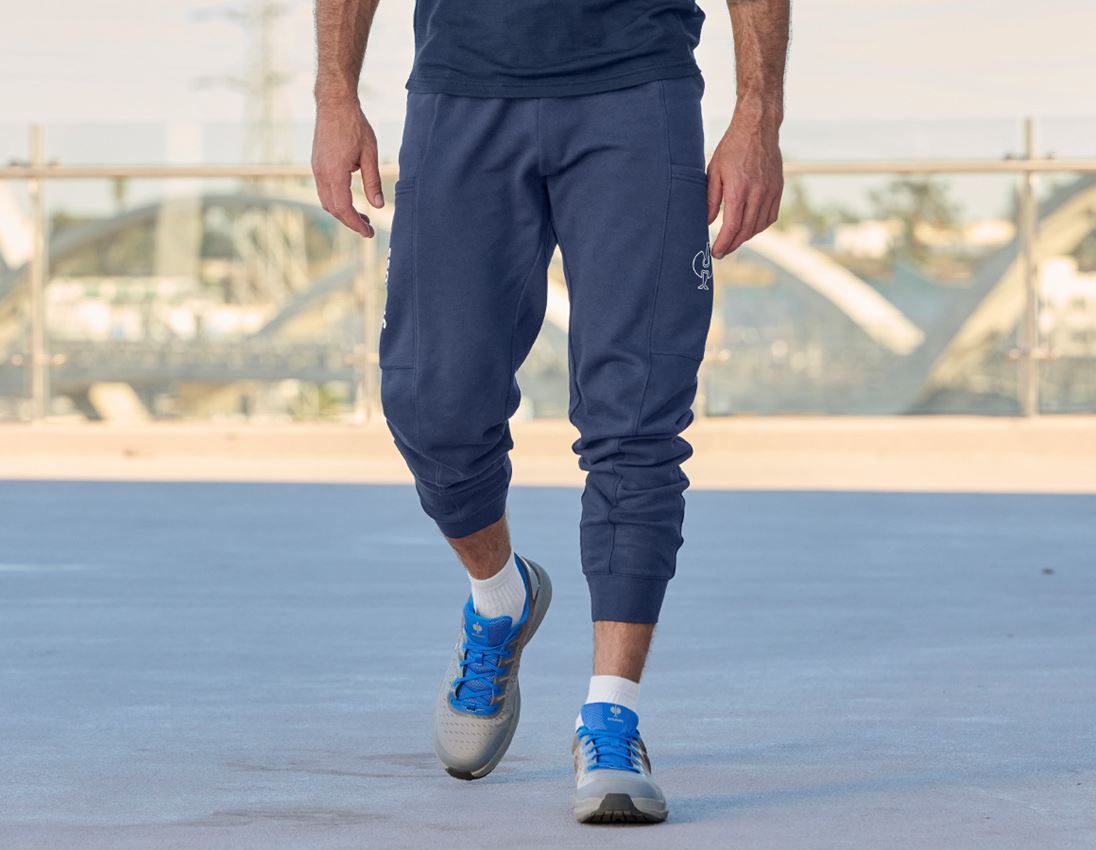 Vêtements: Pantalon sweat light e.s.trail + bleu profond/blanc