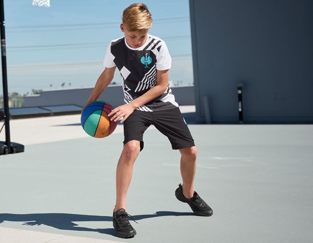 Collaborations: SET: Kid's Func.trousers e.s.trail+shorts+football + black/lapisturquoise