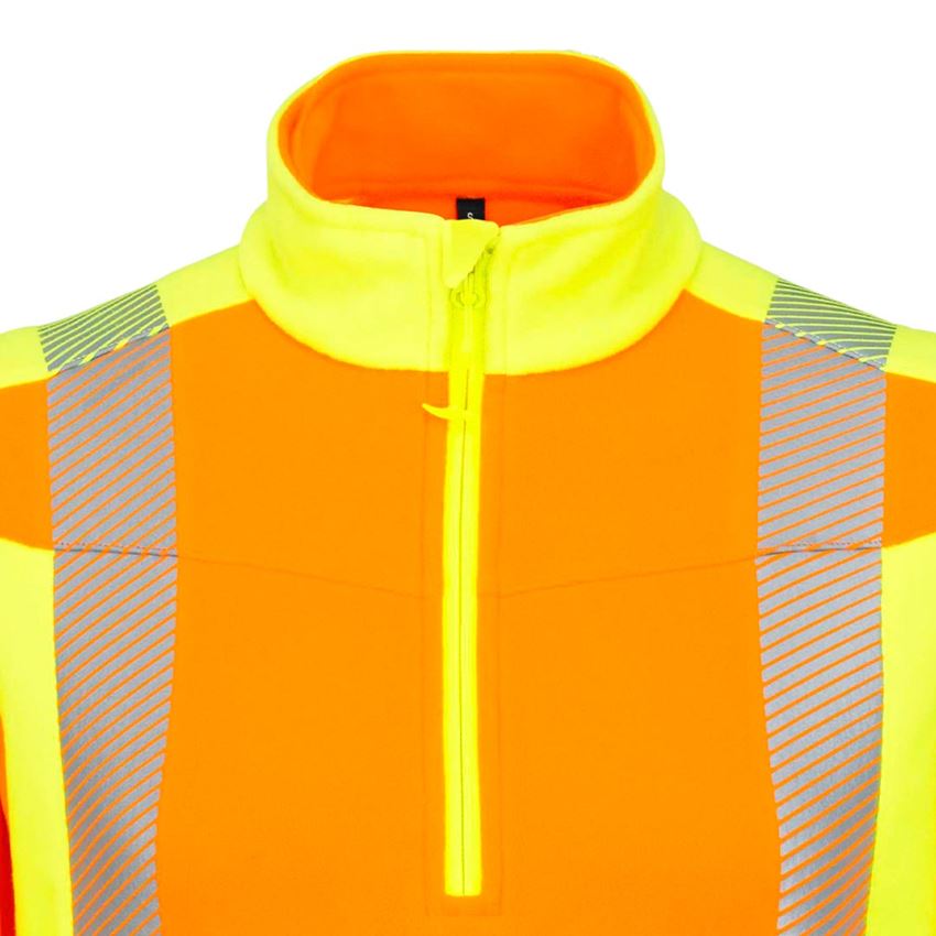 Shirts, Pullover & more: High-vis fleece troyer e.s.motion 2020 + high-vis orange/high-vis yellow 2
