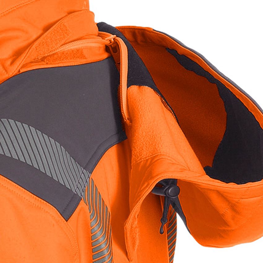 Work Jackets: High-vis softshell jacket e.s.motion + high-vis orange/anthracite 2