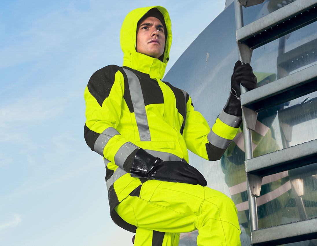 Vestes de travail: e.s. Parka de protection multinorm high-vis + jaune fluo/noir 1