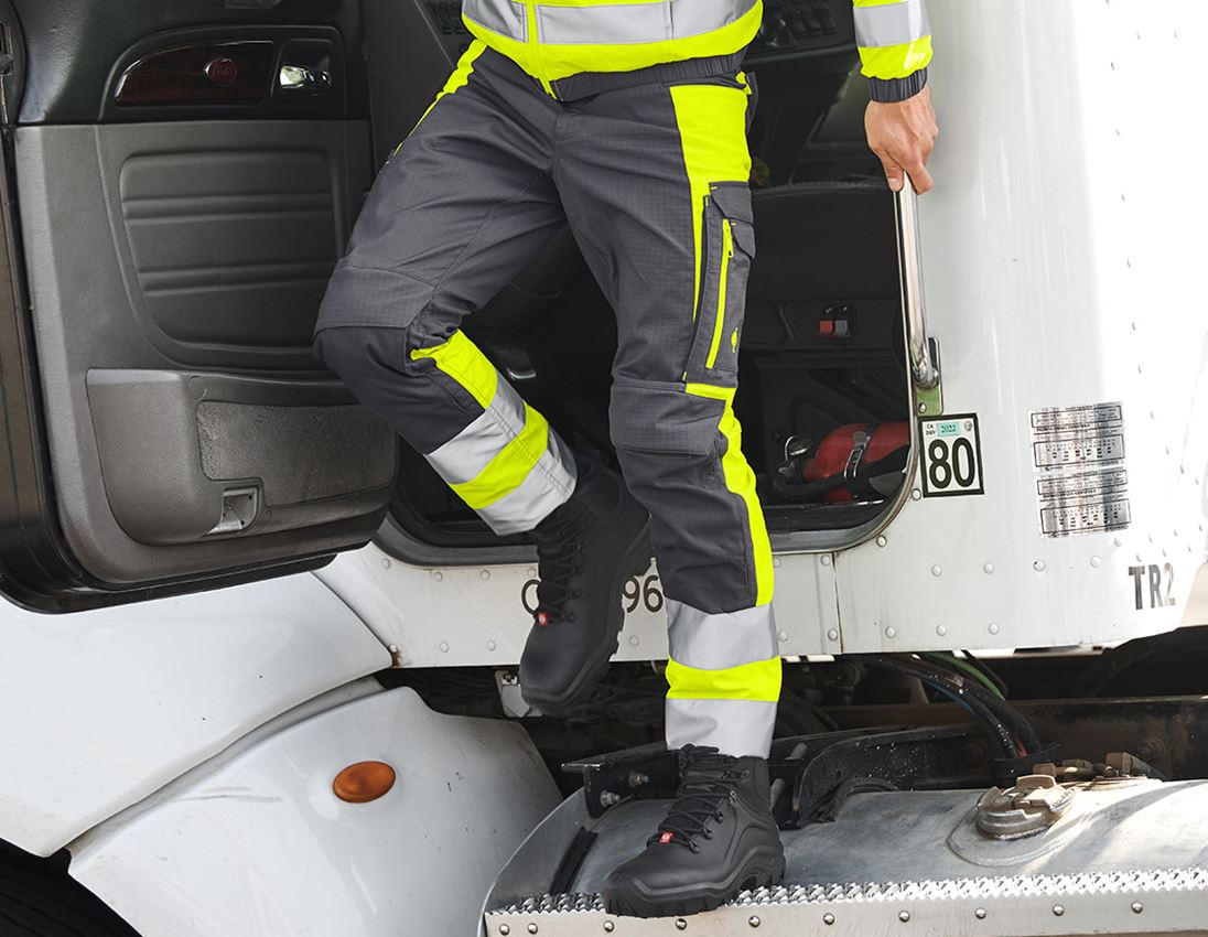 Topics: High-vis trousers e.s.concrete + anthracite/high-vis yellow