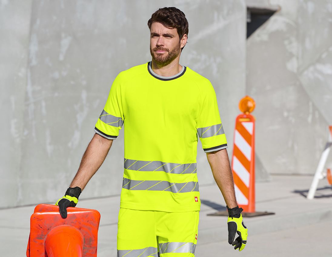 Shirts, Pullover & more: High-vis functional t-shirt e.s.ambition + high-vis yellow/anthracite