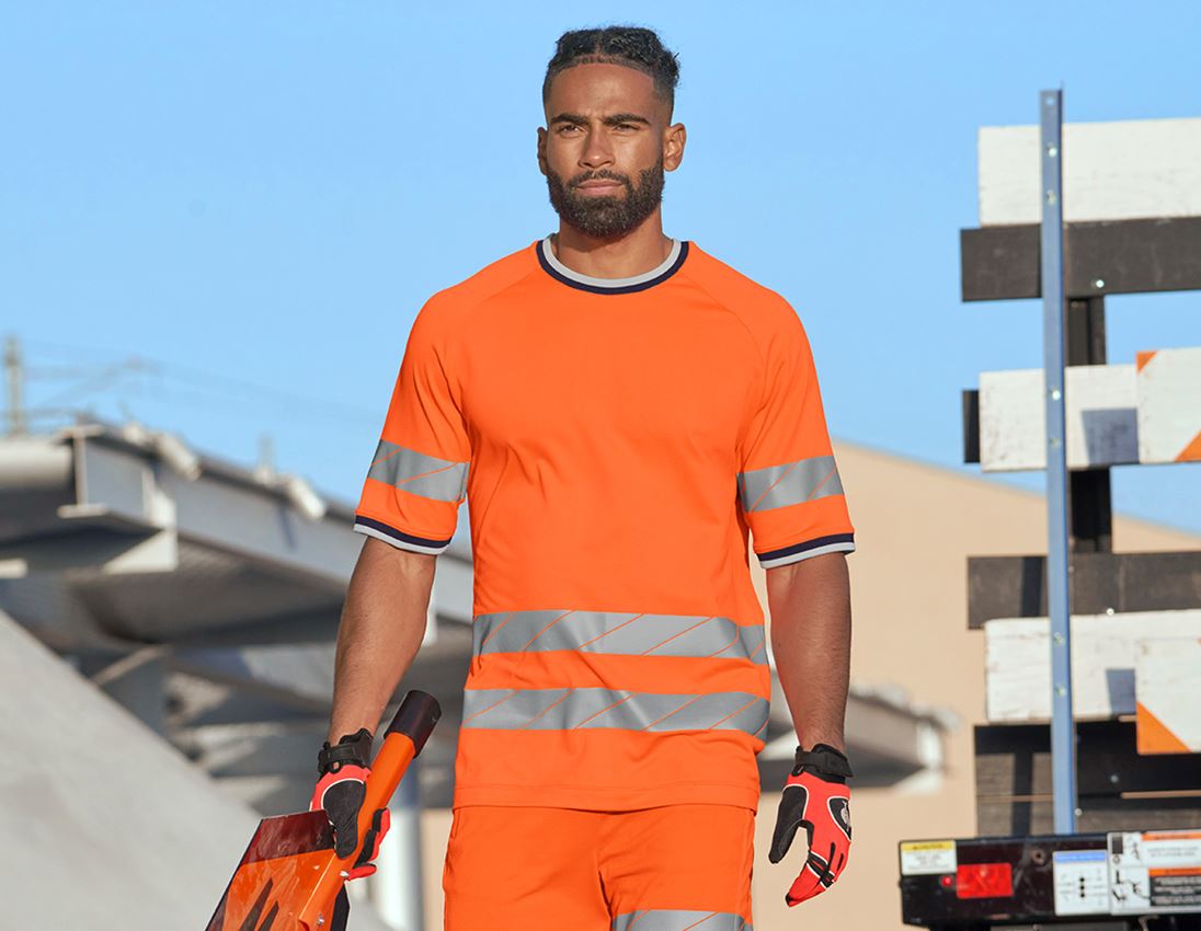 Shirts, Pullover & more: High-vis functional t-shirt e.s.ambition + high-vis orange/navy