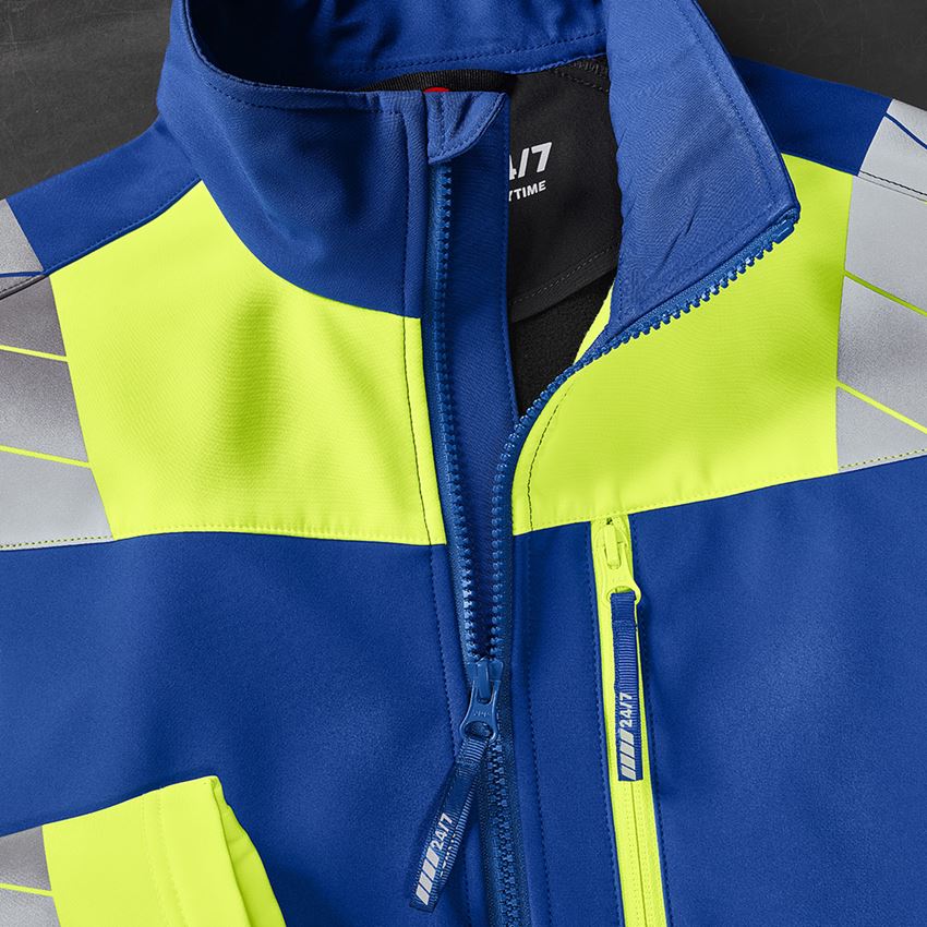 Work Jackets: High-vis softshell jacket e.s.motion 24/7 + royal/high-vis yellow 2
