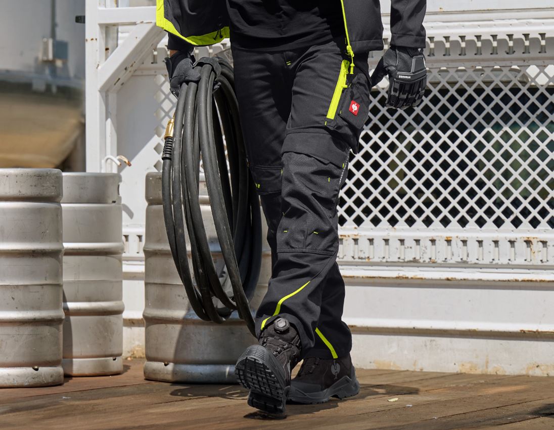 Work Trousers: Trousers e.s.motion 2020 + black/high-vis yellow/high-vis orange 1