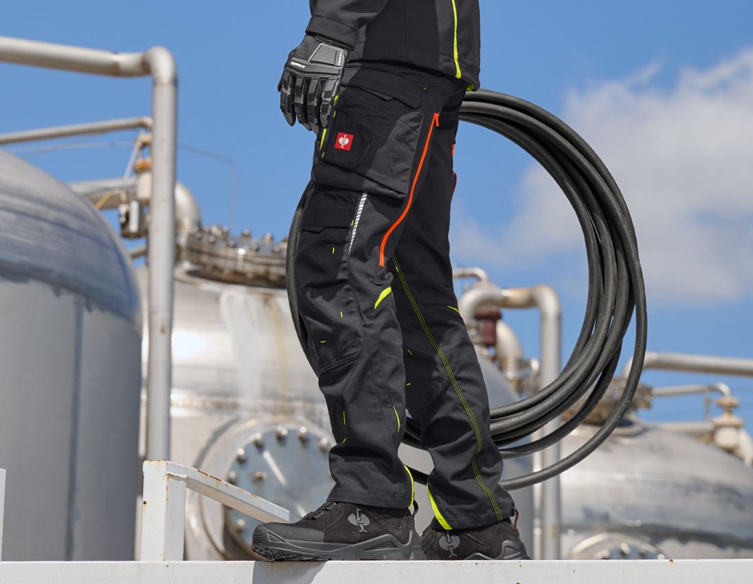 Work Trousers: Trousers e.s.motion 2020 + black/high-vis yellow/high-vis orange 3