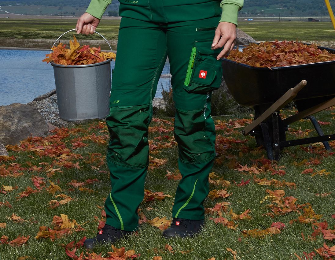 Work Trousers: Ladies' trousers e.s.motion 2020 + green/seagreen
