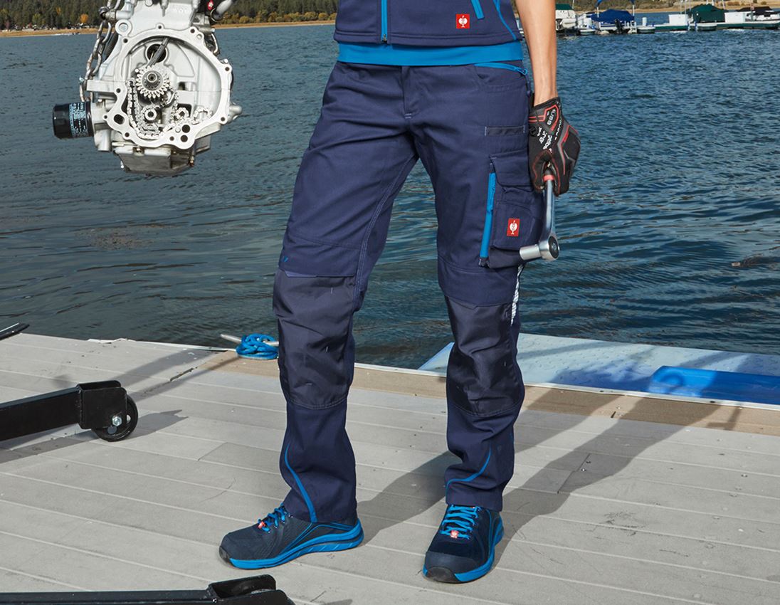 Gardening / Forestry / Farming: Ladies' trousers e.s.motion 2020 + navy/atoll