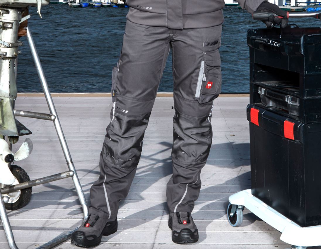 Work Trousers: Ladies' trousers e.s.motion 2020 + anthracite/platinum