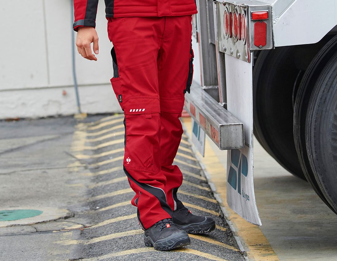 Work Trousers: Trousers e.s.motion Winter + red/black 1