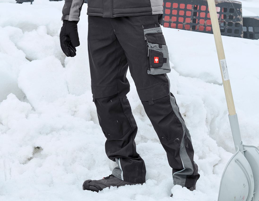 Work Trousers: Trousers e.s.motion Winter + graphite/cement