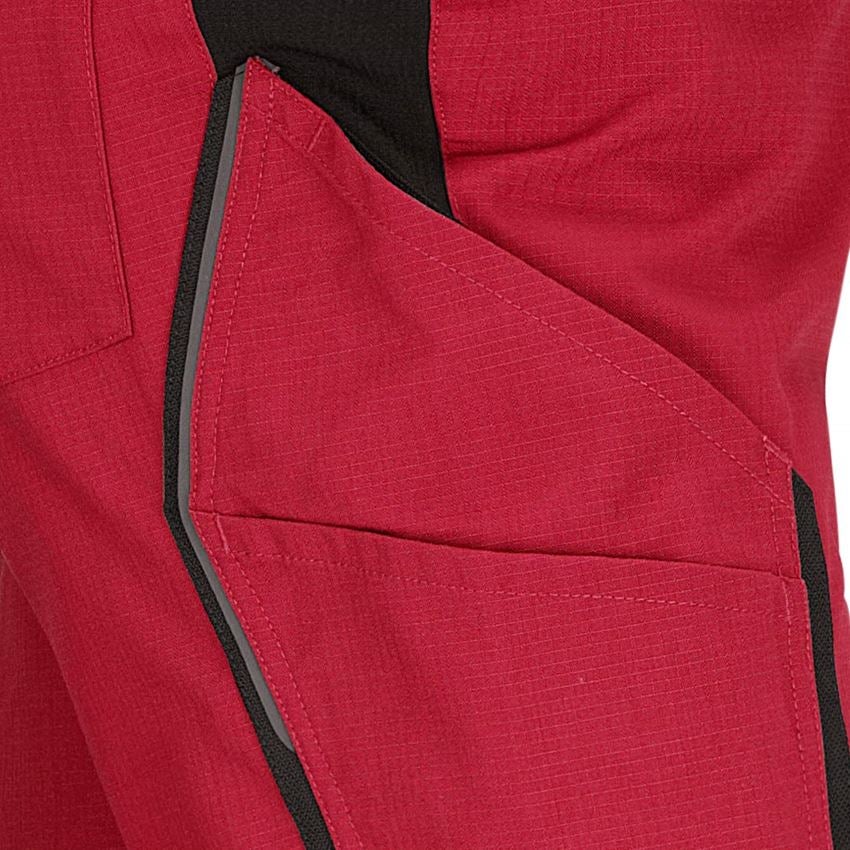 Pantalons de travail: Pantalon à taille élastique e.s.vision, hommes + rouge/noir 2