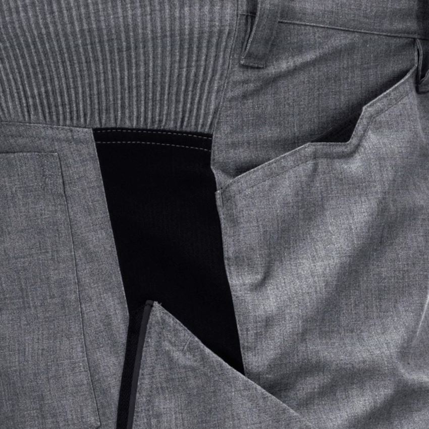 Horti-/ Sylvi-/ Agriculture: Pantalon à taille élastique e.s.vision, hommes + ciment mélange/noir 2