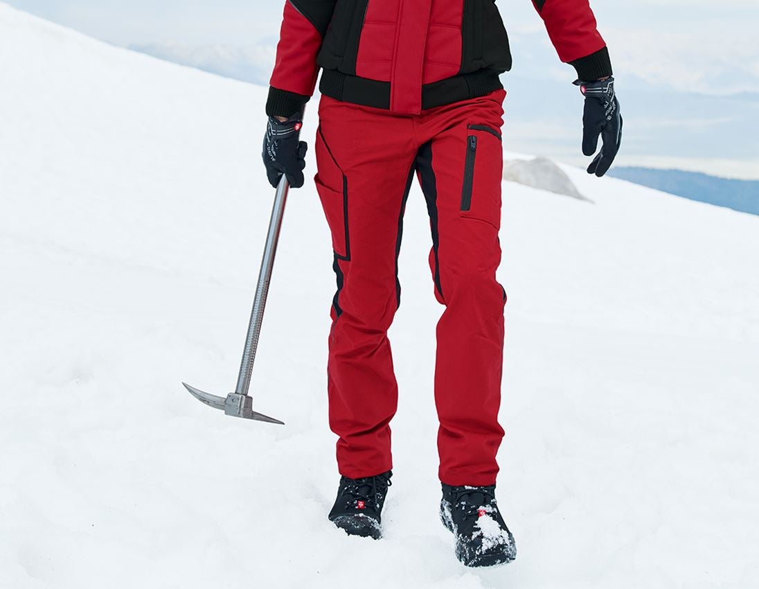 Pantalons de travail: Pantalon d'hiver pour femmes e.s.vision + rouge/noir