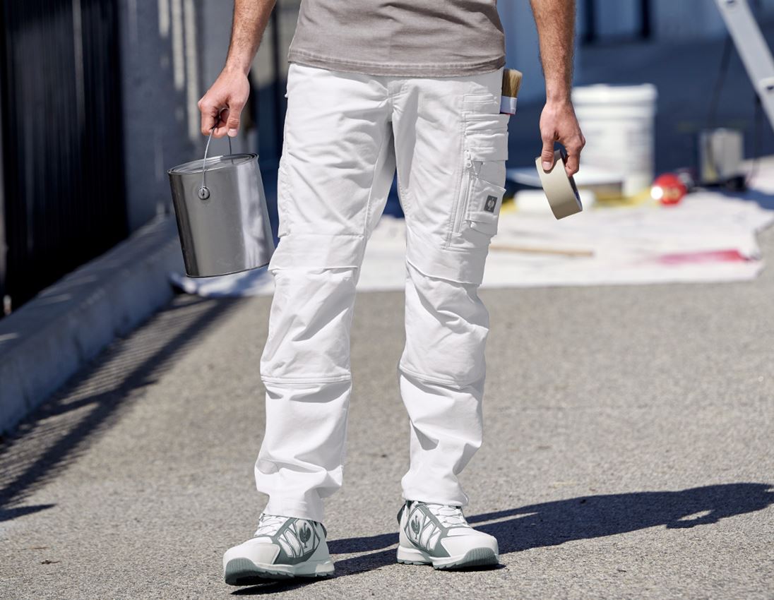 Pantalons de travail: Pantalon à taille élastique e.s.motion ten + blanc