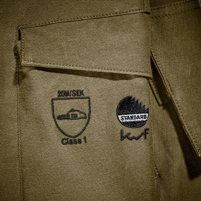 Work Trousers: Forestry cut protection trousers e.s.cotton touch + mudgreen 2