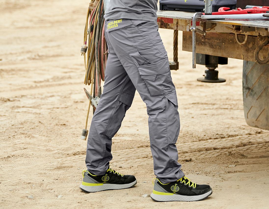 Work Trousers: Trousers e.s.trail + basaltgrey/acid yellow 1