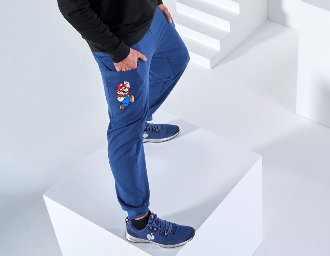 Collaborations: Super Mario Pantalon sweat, hommes + bleu alcalin 1