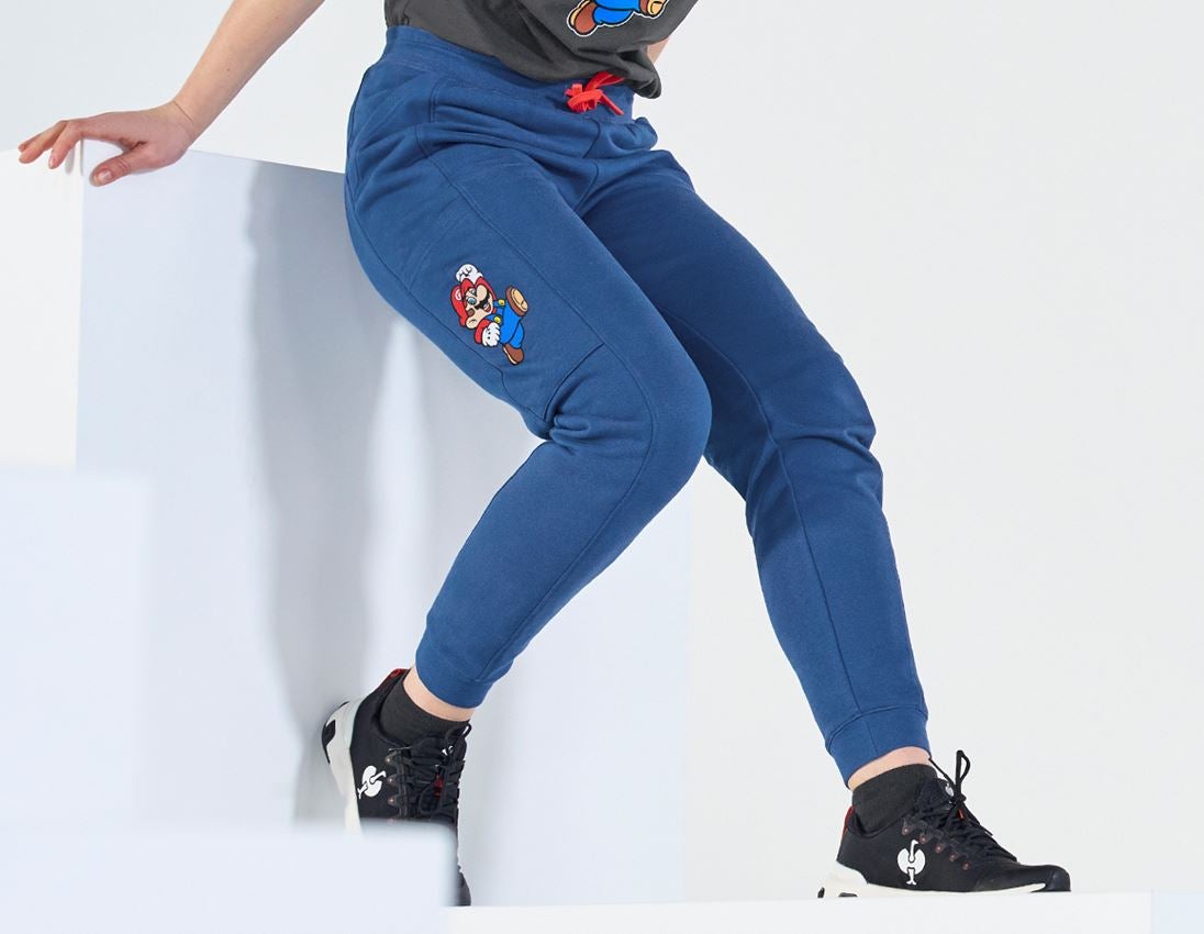 Collaborations: Super Mario Pantalon sweat, femmes + bleu alcalin