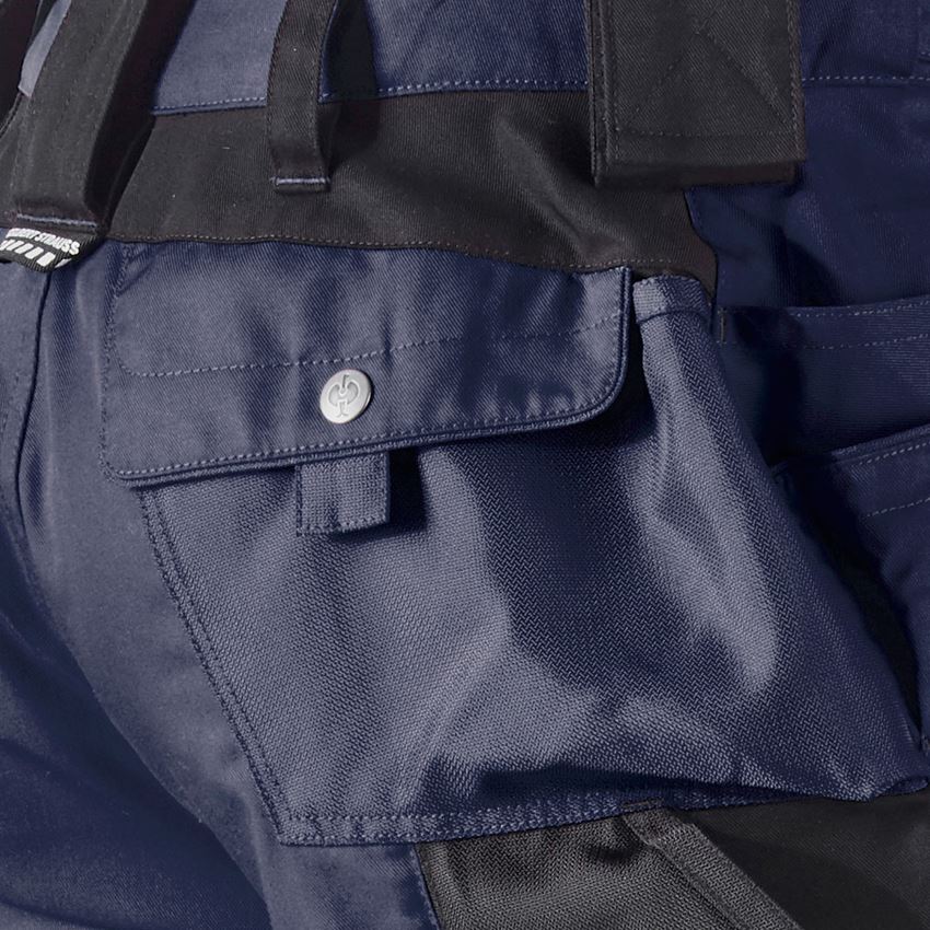 Pantalons de travail: Salopette e.s.motion + bleu foncé/noir 2