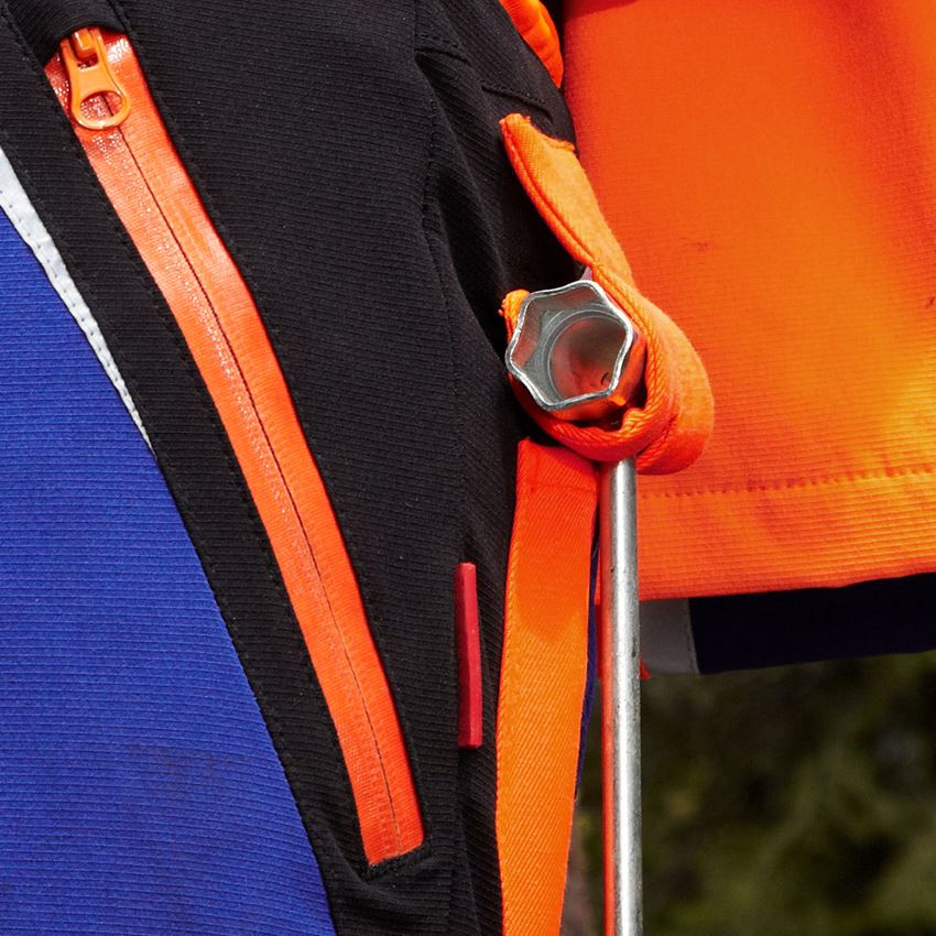 Forestry / Cut Protection Clothing: e.s. Forestry cut protection bib & brace, KWF + royal/high-vis orange 2