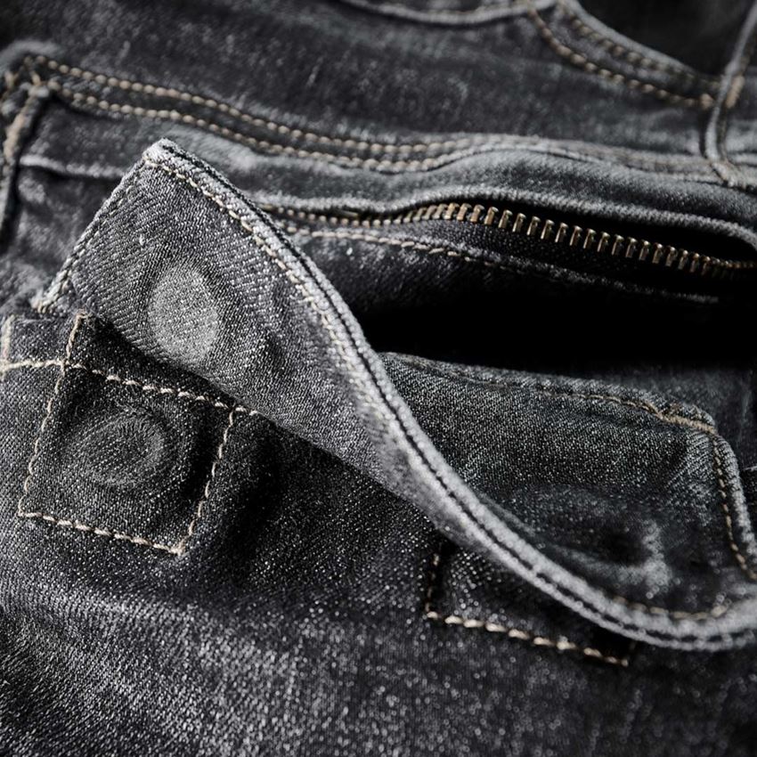 Pantalons de travail: e.s. Short en jeans cargo Worker POWERdenim + blackwashed 2
