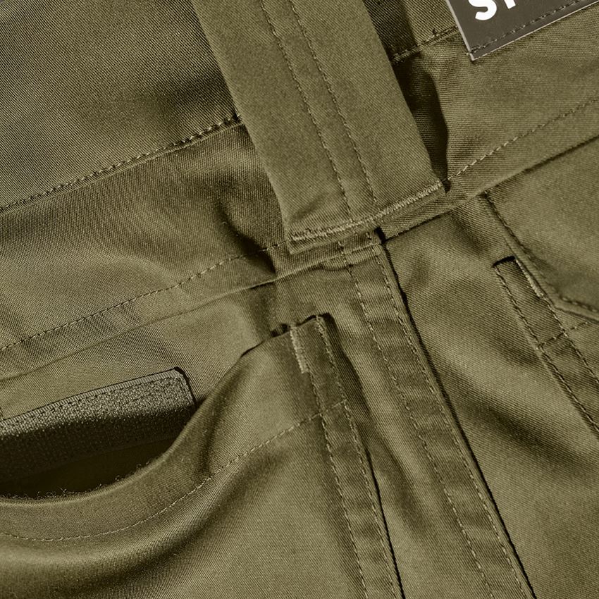 Work Trousers: Shorts e.s.concrete light, ladies' + mudgreen/stipagreen 2