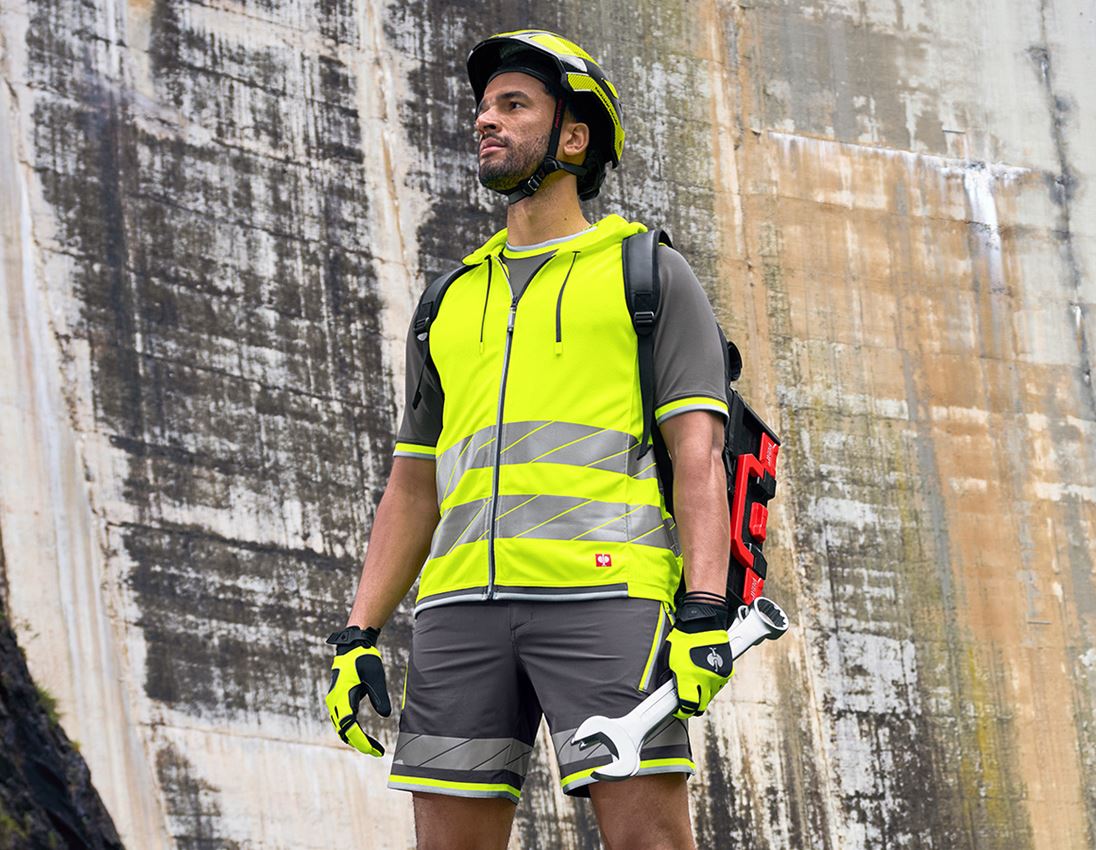 Work Trousers: Reflex functional shorts e.s.ambition + anthracite/high-vis yellow 1