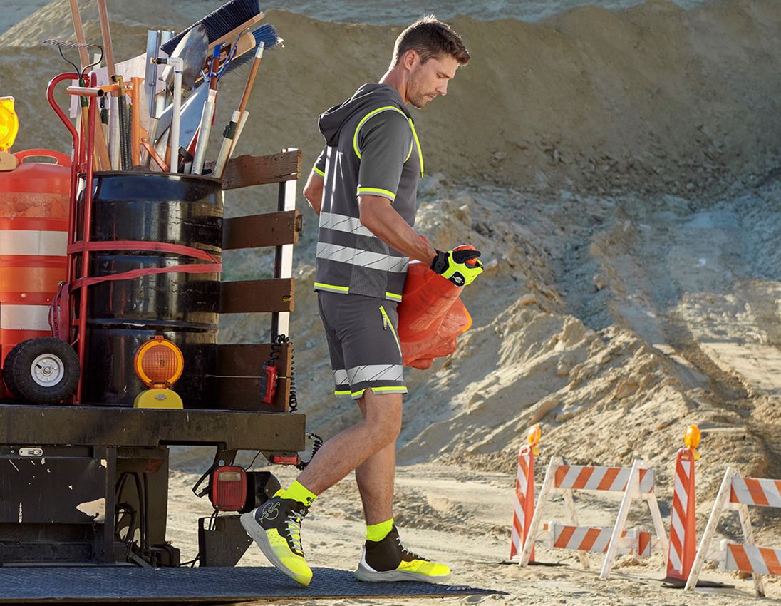 Work Trousers: Reflex functional shorts e.s.ambition + anthracite/high-vis yellow 6