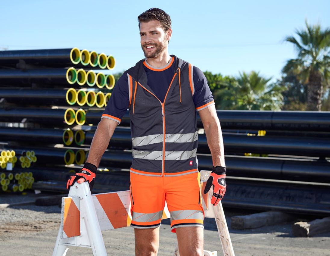 Work Trousers: Reflex functional shorts e.s.ambition + high-vis orange/navy 1
