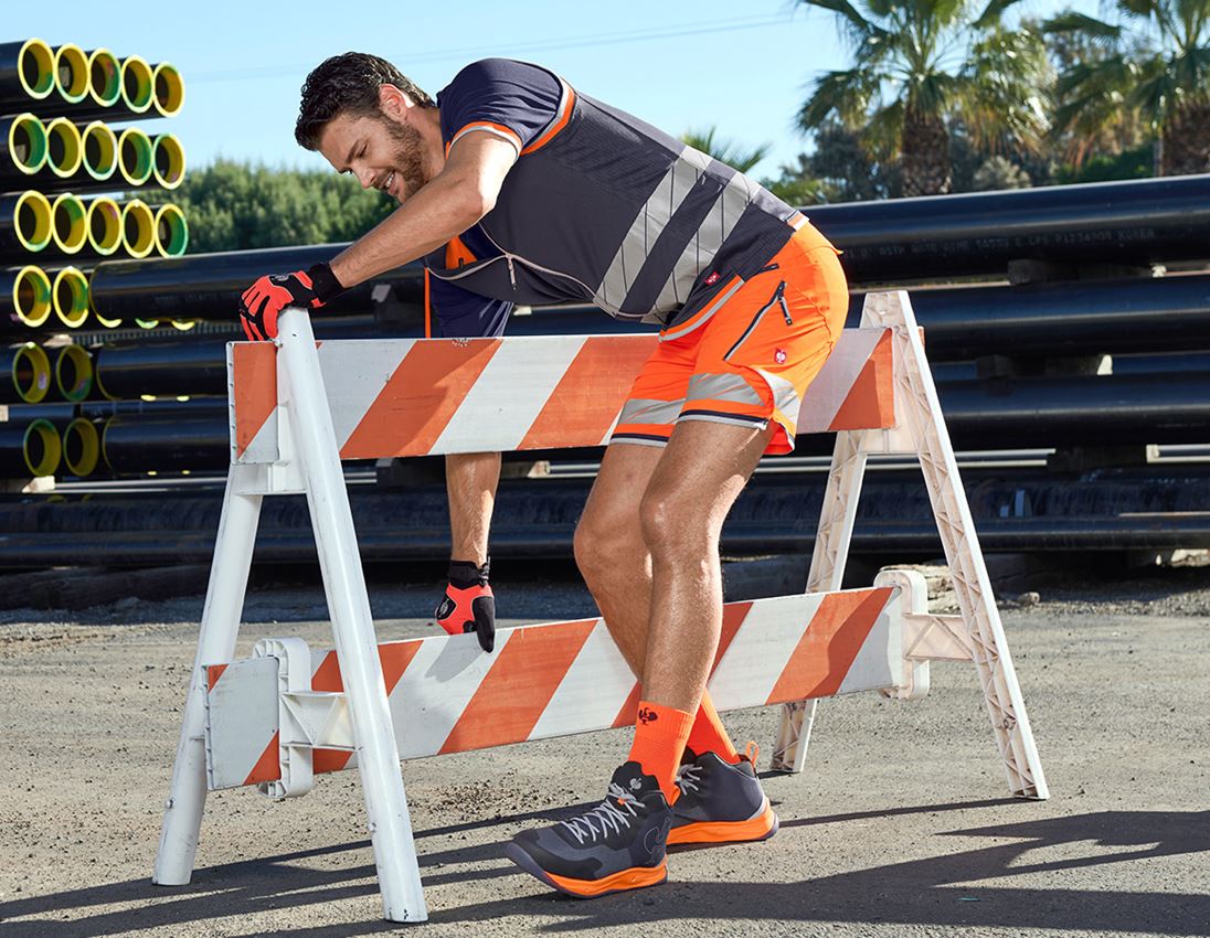 Work Trousers: Reflex functional shorts e.s.ambition + high-vis orange/navy 3