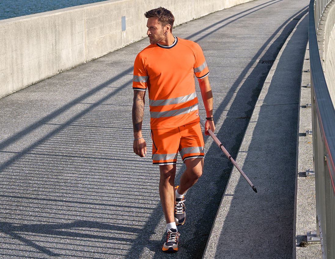 Work Trousers: Reflex functional shorts e.s.ambition + high-vis orange/navy 5