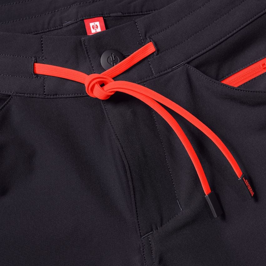 Pantalons de travail: Short fonctionnel réfléchissant e.s.ambition + noir/rouge fluo 2