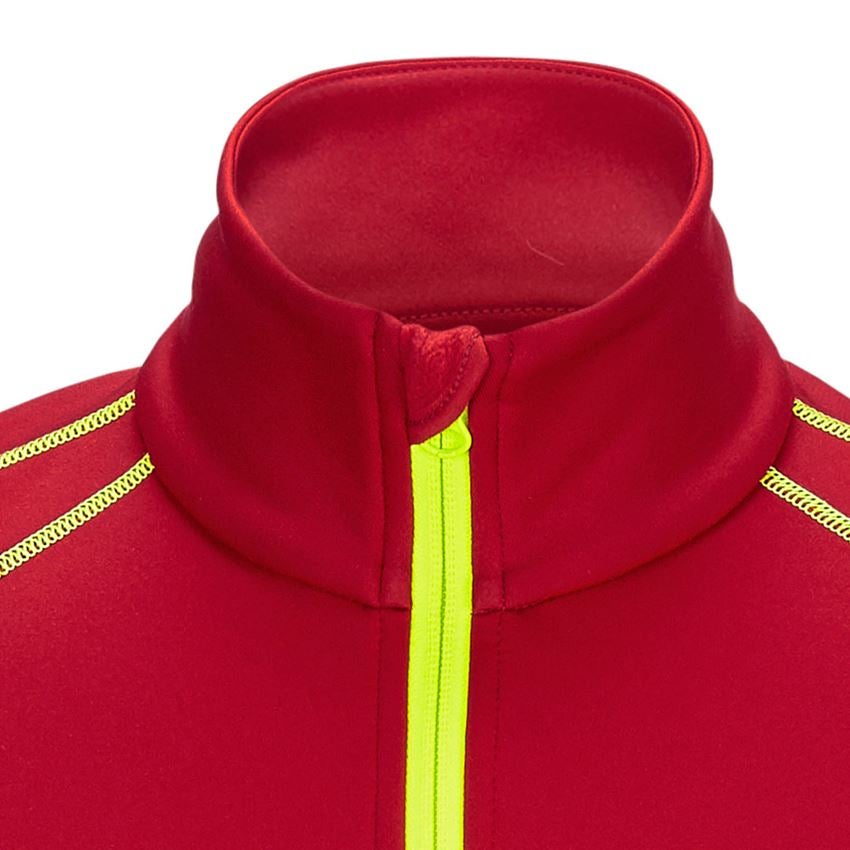 Shirts, Pullover & more: Functional-Troyer thermo stretch e.s.motion 2020 + fiery red/high-vis yellow 2