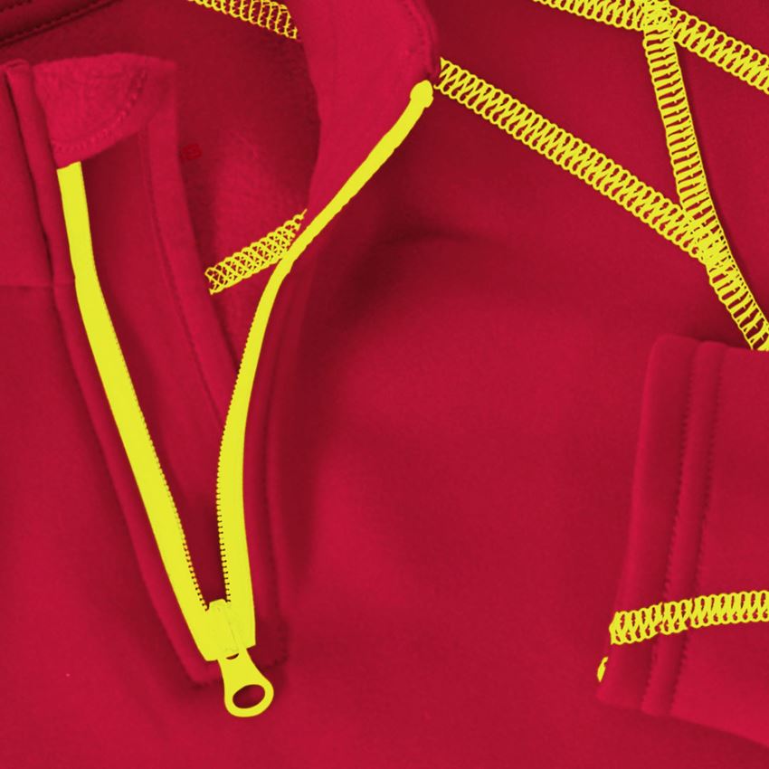 Froid: Pull de f. thermo stretch e.s.motion 2020, enfants + rouge vif/jaune fluo 2