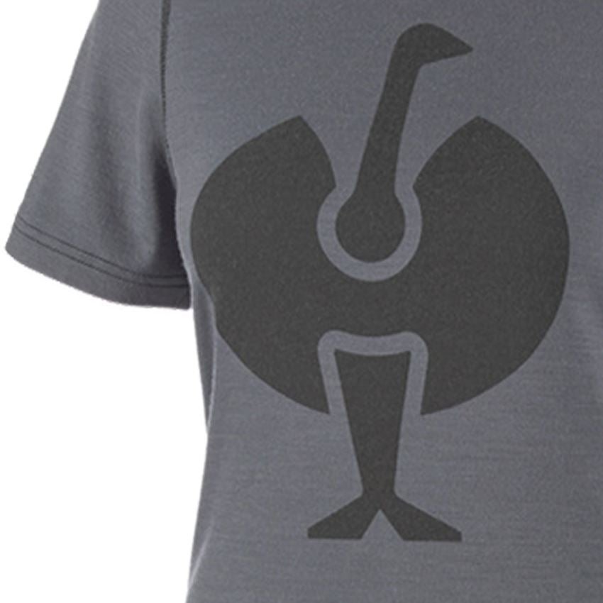 Thermal Underwear: e.s. T-shirt Merino, ladies' + cement/graphite 2