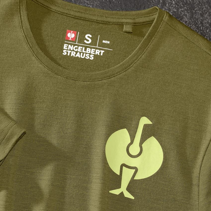 Shirts & Co.: T-Shirt Merino e.s.trail + wacholdergrün/limegrün 2