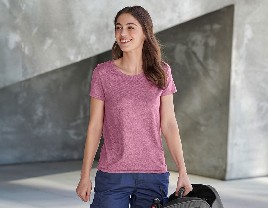 Clothing: T-Shirt seamless e.s.trail, ladies' + tarapink melange