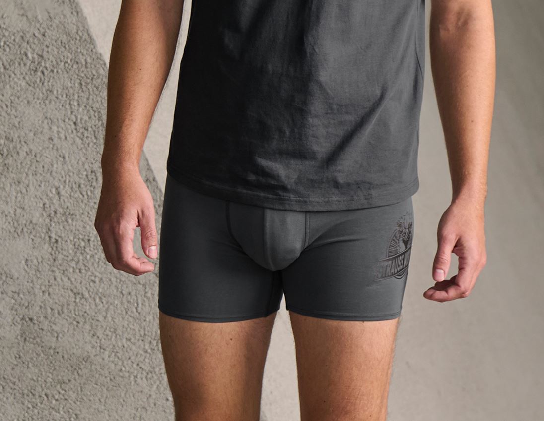 Underwear | Functional Underwear: Long-leg pants e.s.iconic, pack of 2 + carbongrey+black