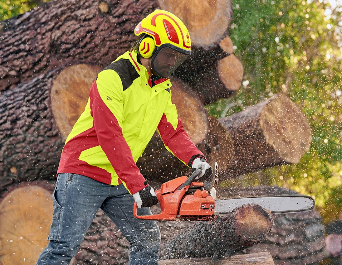 Hard Hats: e.s. Forestry helmet Protos® + high-vis yellow/fiery red 1