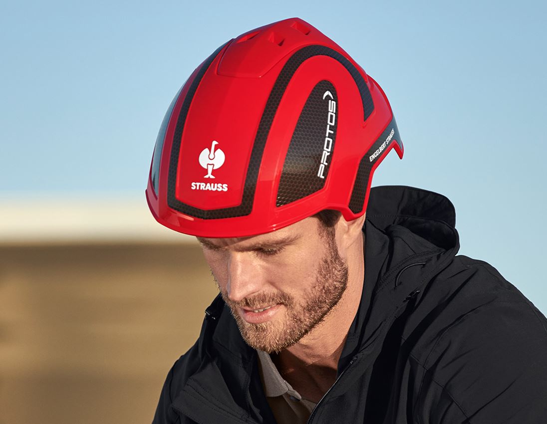 Hard Hats: e.s. Work helmet Protos® + red/black 1