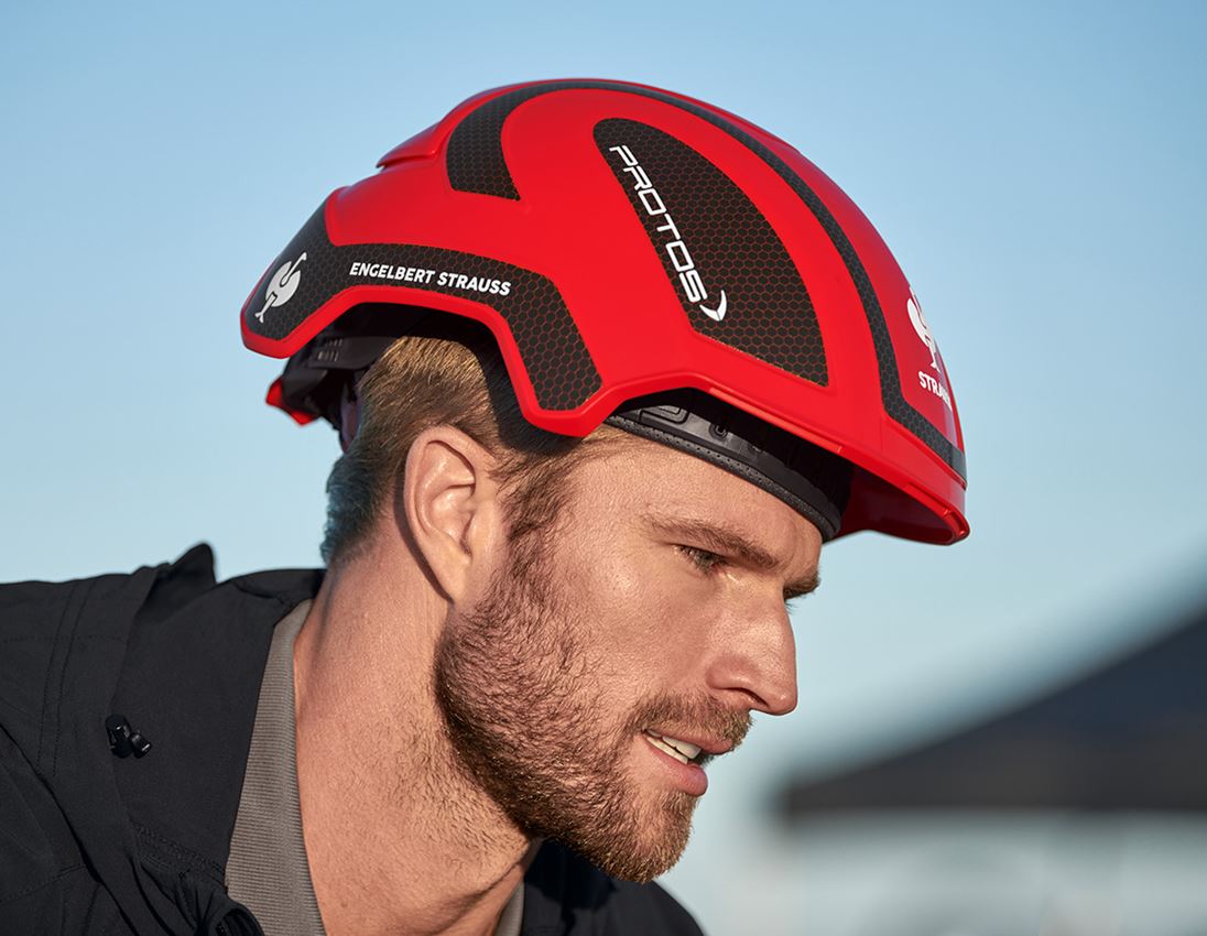 Hard Hats: e.s. Work helmet Protos® + red/black
