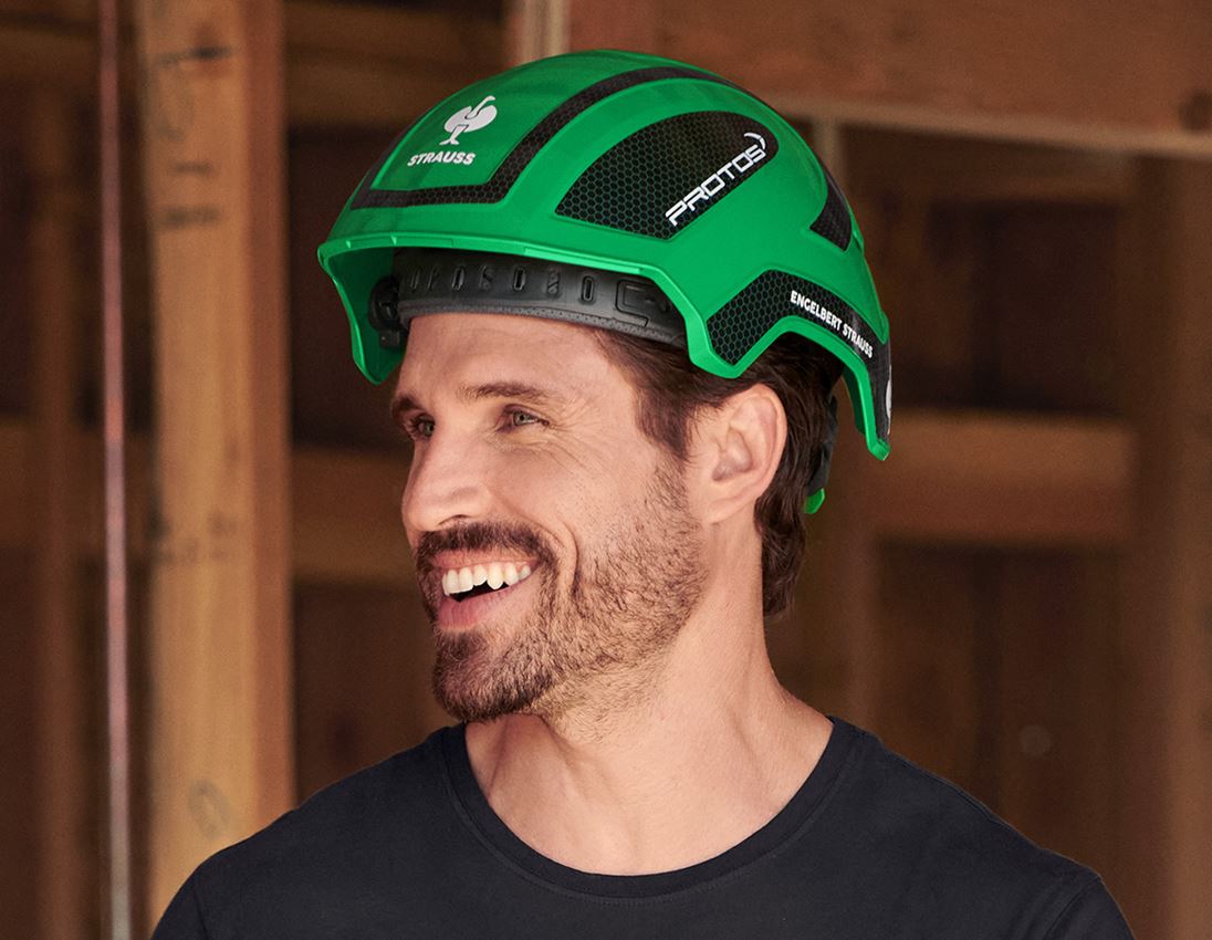 Hard Hats: e.s. Work helmet Protos® + STRAUSSbox 215 midi + green/black