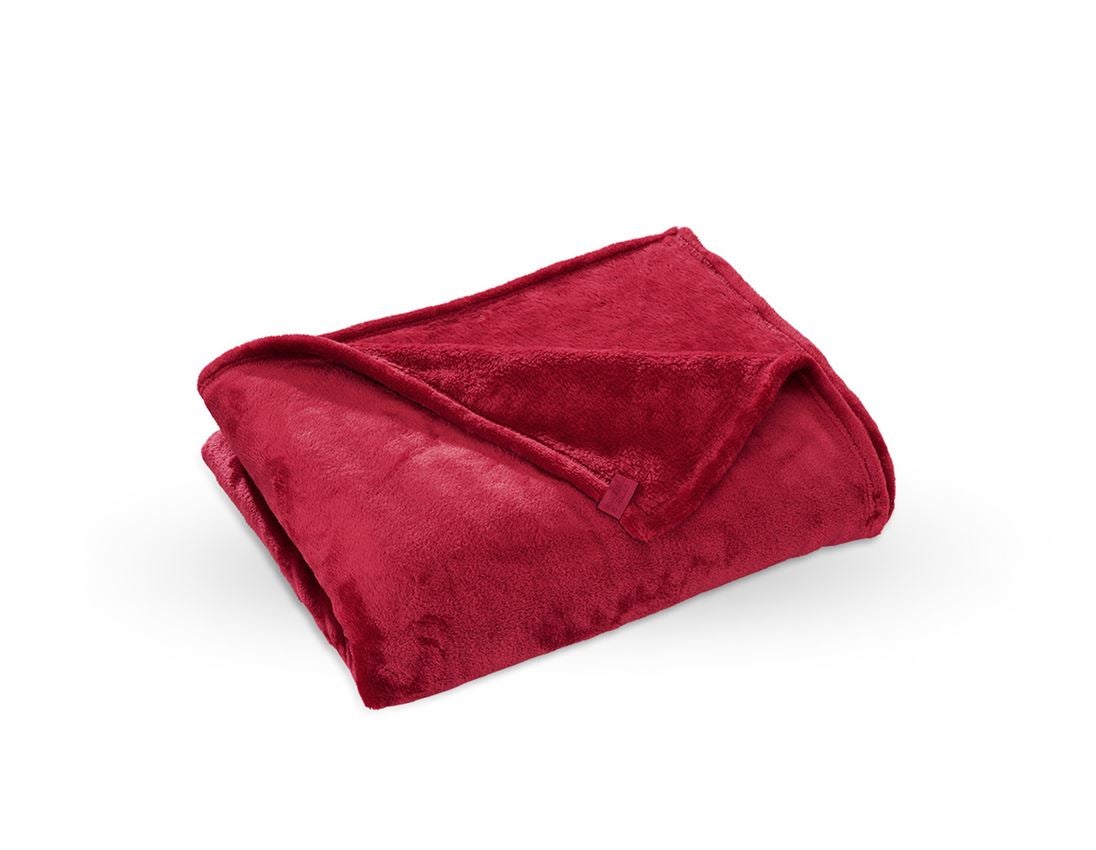 Accessoires: e.s. Couverture en laine polaire + rouge vif