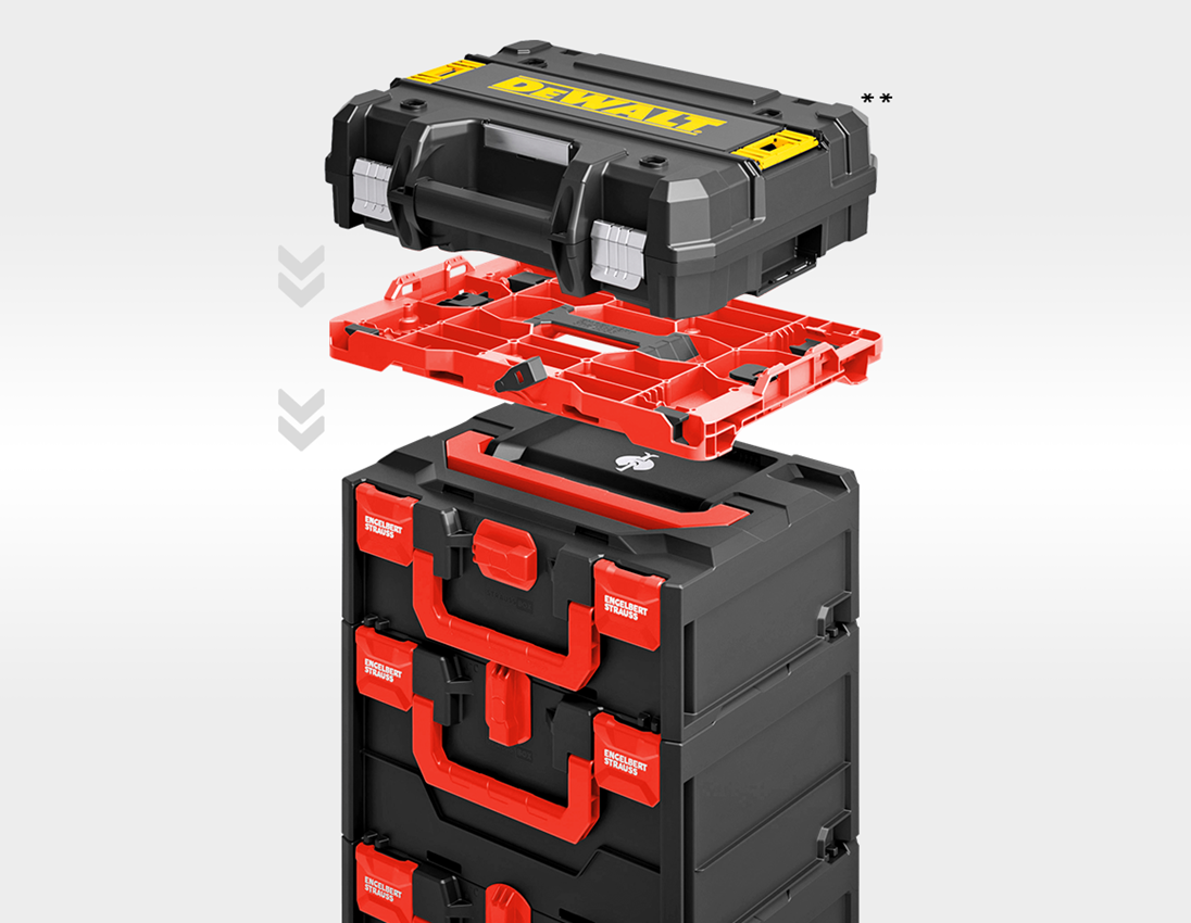 STRAUSSbox System: STRAUSSbox Hybrid Adapter Platte + rot/schwarz 1