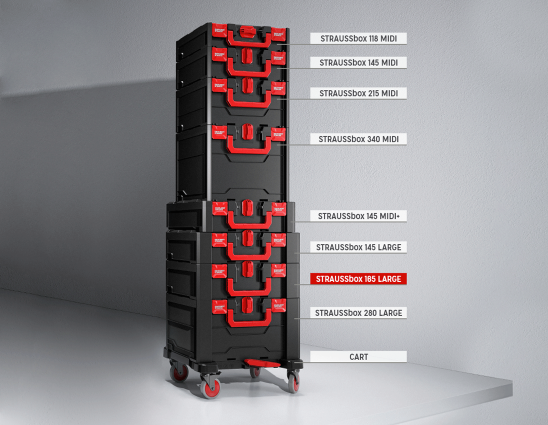 Système STRAUSSbox: STRAUSSbox 165 large + noir/rouge