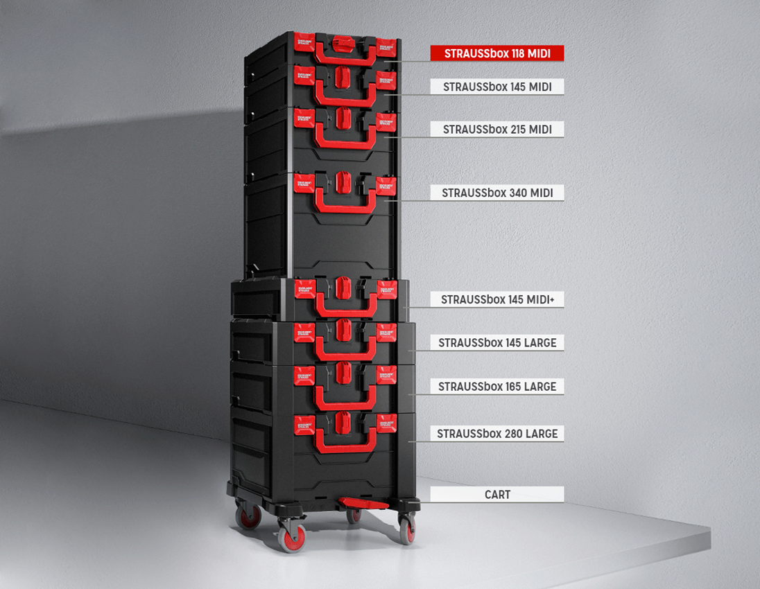 Système STRAUSSbox: STRAUSSbox 118 midi + noir/rouge